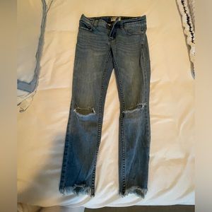 Free people frayed cropped jeans